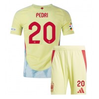 Camiseta España Pedri Gonzalez #20 Visitante Equipación para niños Eurocopa 2024 manga corta (+ pantalones cortos)